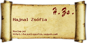 Hajnal Zsófia névjegykártya